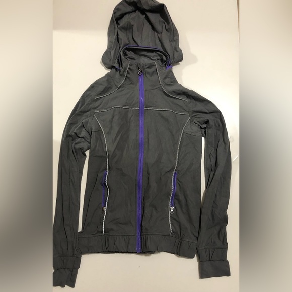 Gray and purple Iviiva thin wind breaker - Picture 1 of 5